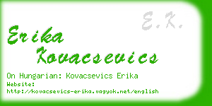 erika kovacsevics business card